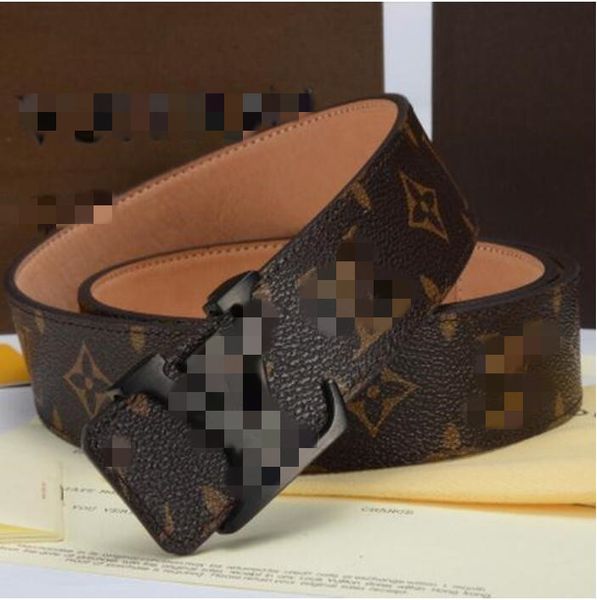 

fashion buckle genuine leather belt width 3.8cm highly quality designer ucc women mens belts, Black;brown