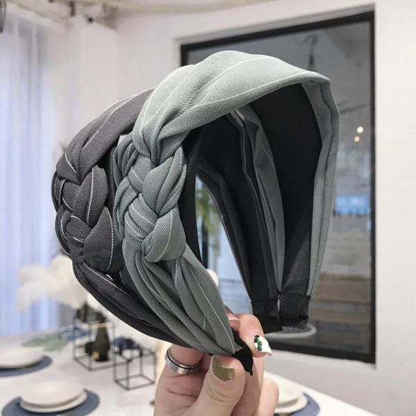 

hair accessories fashion braid hairband women wide side multi-layer cross knot headband striped classic headwear turban