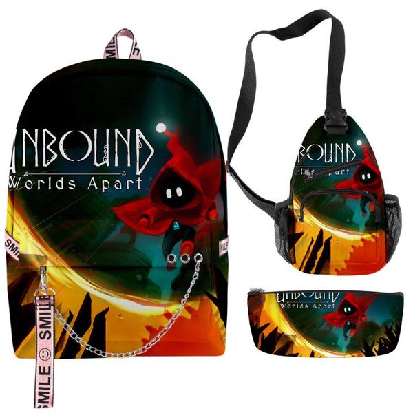 

backpack 2021 unbound worlds apart 3d 3pcs/set children boys girls schoolbags women men oxford waterproof laptop