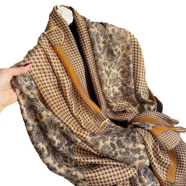 

scarves korean version of cashew flower printing imitation decoration sunscreen shawl large silk women's holiday beach scarf, Blue;gray
