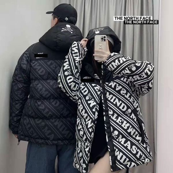 

2021 autumn winter women letter print hoodie down jacket men long sleeve patchwork print brand fabric tracksuits suit oversized loose female, Black