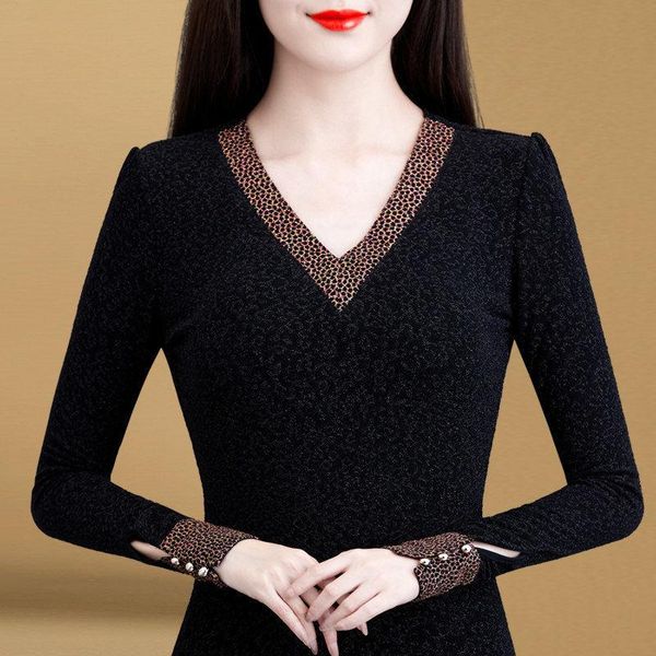 

women's blouses & shirts women 2021 spring autumn casual slim female clothing fashion v-neck long sleeve vintage plus size x311, White