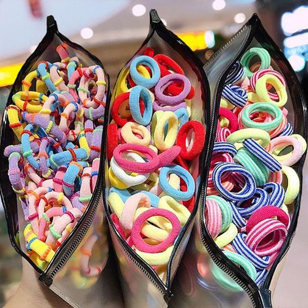 

hair accessories color fluorescent girl ring elastic bag rope cute without hurting your, Slivery;white