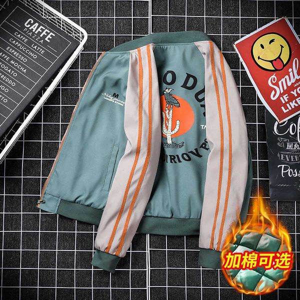 

autumn and winter clothes 2021 new korean leisure trend jacket men's fried street baseball suit, Black;brown
