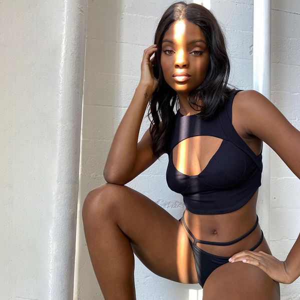 

hollow out tank women crop 2021 summer solid streetwear club backless criss cross female vest slim top, White