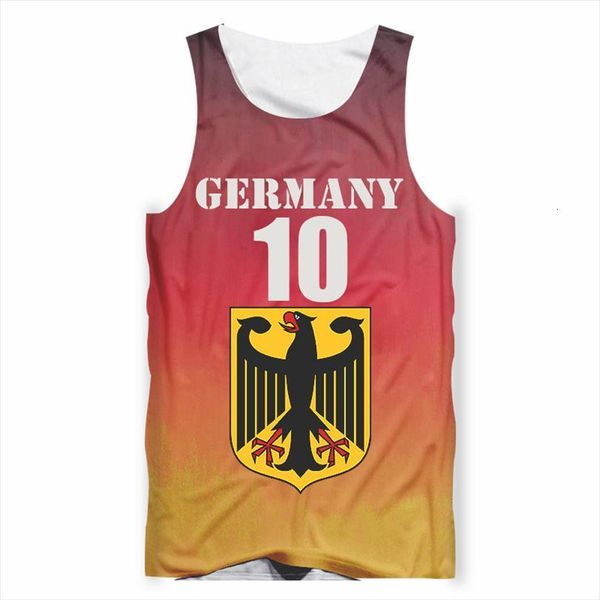 

german flag print tank mens 3d style vest women gym outdoor sleeveless fashion streetwear clothing, White;black