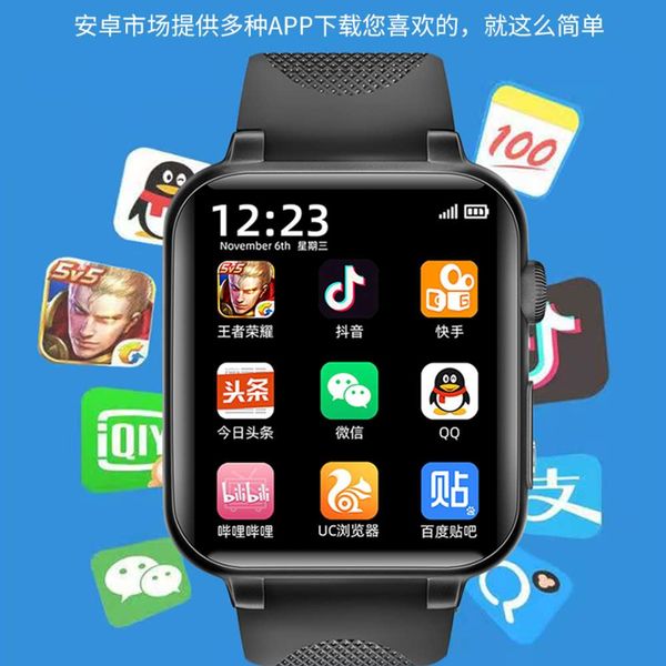 

smart phone watch wifi internet accs 4g all net talk sports waterproof multifunctional heart rate and blood prsure monitoring bluetooth