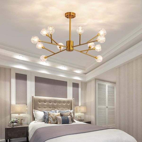 

chandeliers modern loft chandelier lighting lustre cristal balls kitchen living room hanging lamp staircase long