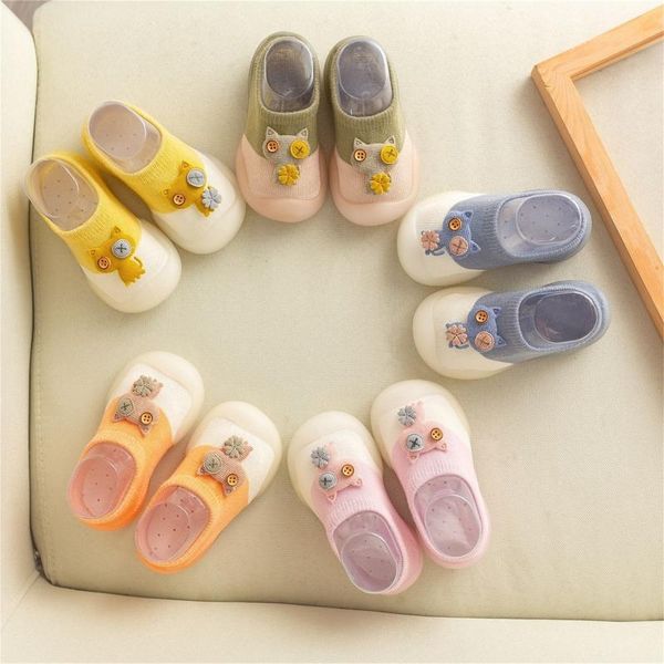 

first walkers born baby shoes infant cartoon cats casual elastic socks for 0 months-4years footwear