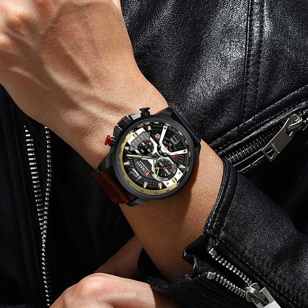 CURREN Orologio da uomo Top Brand Luxury Sport al quarzo Orologi da uomo Full Steel Cronografo impermeabile Orologio da polso da uomo Relogio Masculino 210527