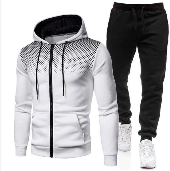 

men's tracksuits 2021 autumn and winter sets hoodies+pants harajuku sport suits casual sweatshirts tracksuit brand sportswear, Gray