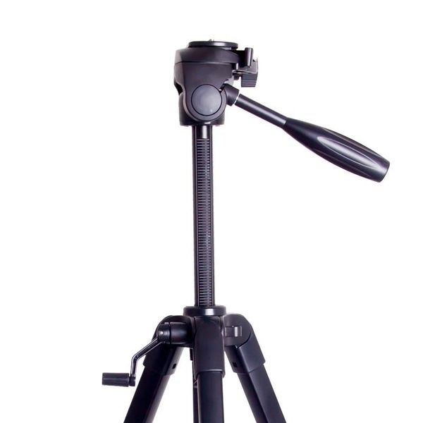 

tripods portable travel aluminum video camera tripod stand with 3-way swivel pan head&cell phone holder for phone/dslr digital