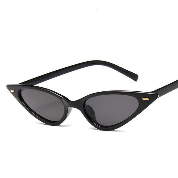 

luxury designer sunglasses women cat eye brand designer small triangle vintage sun glasses retro cateye eyewear purple black sunglass, White;black