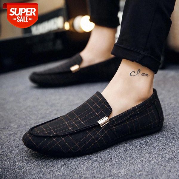 

fashion men's shoes spring style canvas men loafers comfortable casual shoes men flats metal driving zapatillas hombre #xc5y