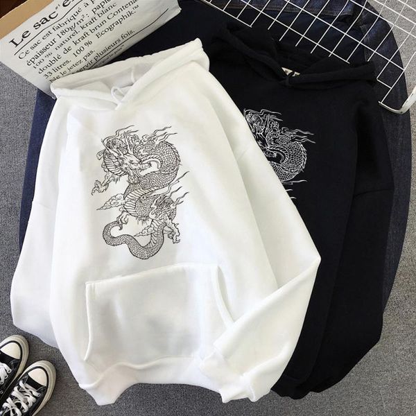

women's hoodies & sweatshirts women sweatshirt hoodie cute hip hop kawaii ullzang harajuku dragon korean funny vintage drop tee print p, Black