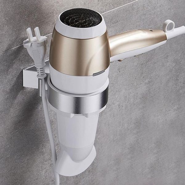 

space aluminum hair dryer rack hole-blower organizer lightweight bathroom hardware accessories hair dryer storage holder
