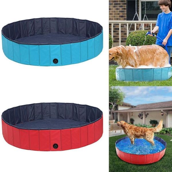 

kennels & pens dog pool foldable swimming pet bath tub bathtub collapsible bathing for dogs cats kids drop