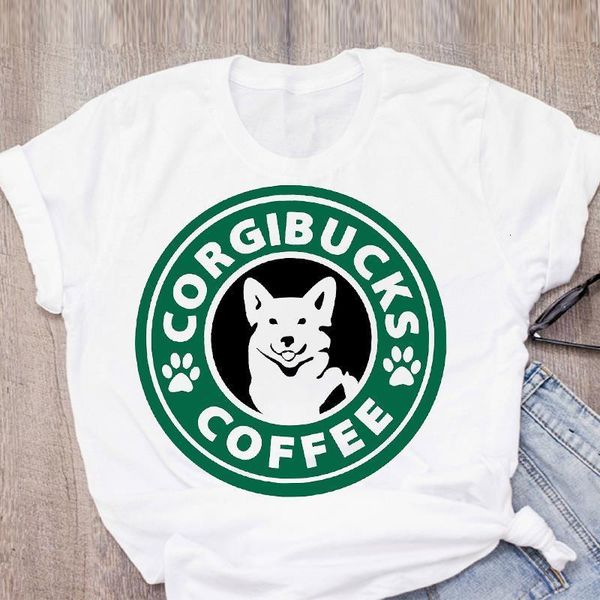 

women dog pet printed coffee paw funny cartoon short sleeve summer lady t-shirt shirt womens clothing tees female t shirt, White
