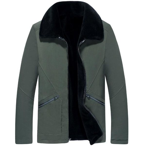 

men's leather & faux real fur coat winter jacket 100% wool liner parka men double-side wear warm parkas plus size veste lsy088308 my182, Black