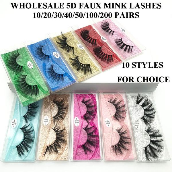 

false eyelashes wholesale faux mink 5d lashes long fluffy soft fully makeup in bulk