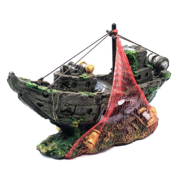 

aquariums resin aquarium ornament artificial wreck sunk ship sailing boat destroyer fish tank decoration