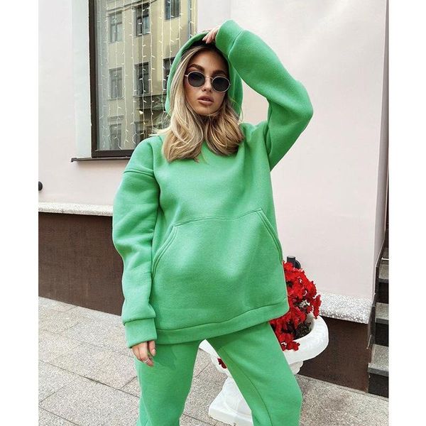 

yoga outfit 2021 women tracksuits fleece cropped two piece set pullover drawstring jogger suit female autumn ladies sportswear sets