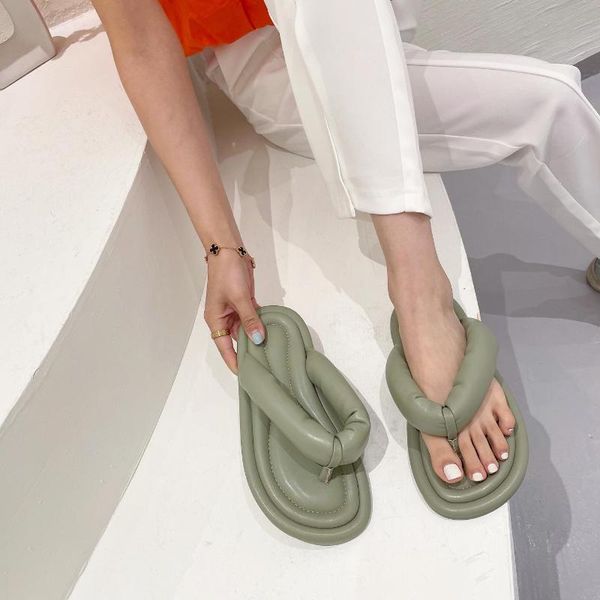 

sandals fashion flat bottom flip flop summer women slippers shoes, Black