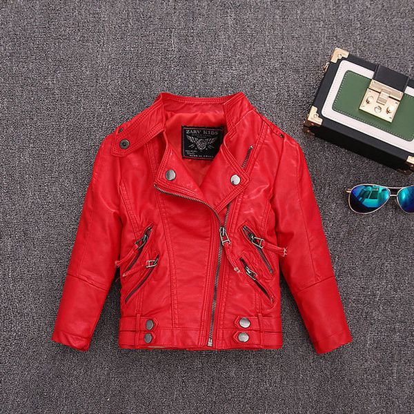 

autumn winter children pu leather jacket girl coats warm outerwear windbreaker girls clothing boy jackets kids coat baby clothes, Blue;gray