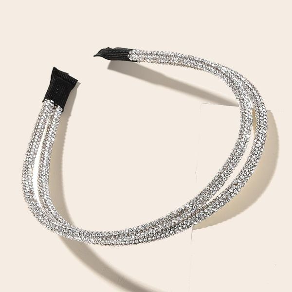 

hair clips & barrettes pearl rhinestones headband double row headpieces simple elegant blings fashion accessories for women girls jl, Golden;silver