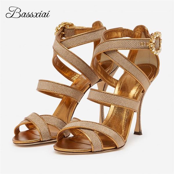 

sandals bling glitter narrow band for girls women 10cm thin high heels peep toe sequins summer party shoes woman, Black