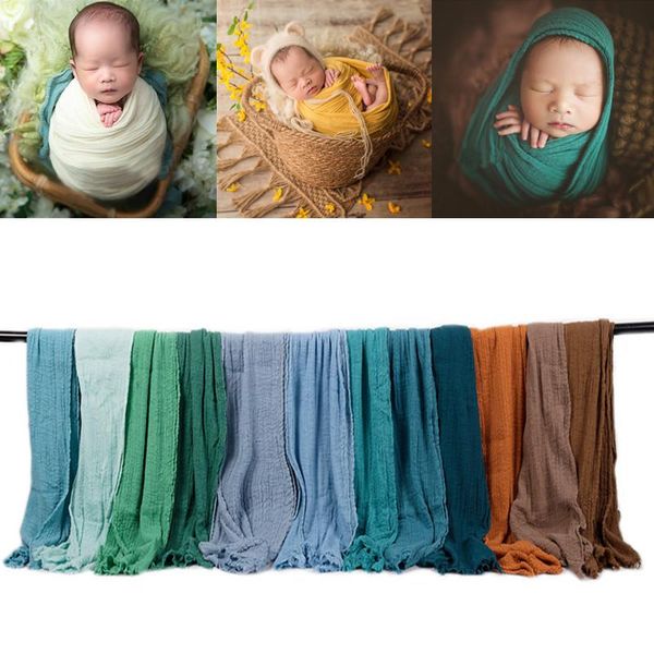 

caps & hats born pography props wrap baby blanket soft stretchable cotton swaddling backdrop babies accessories, Yellow