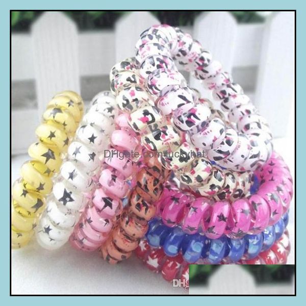

rubber jewelry jewelrymix color leopard big size rings telephone wire elastics hair tie bands kids adt aessories drop delivery 2021 vcuej, Pink