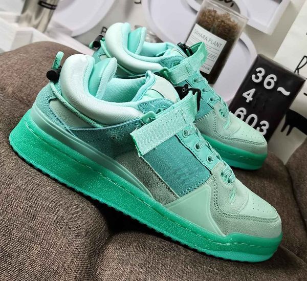 

bad bunny x originals forum easter egg low sneakers shoes chaussures de designer teens active running forces little university sport a1, Black
