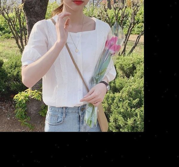 

embroidery lace shirt summer femme casual white women short sleeve linen cotton girls blouse plus size women blouses femme