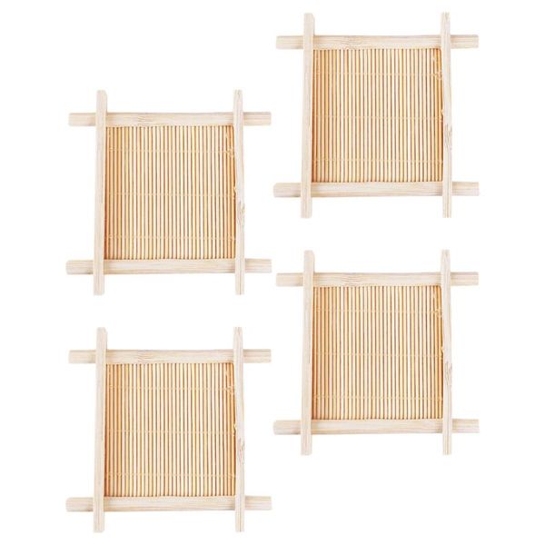 

soap dishes 4pcs racks holders storage versatile draining containers (beige)