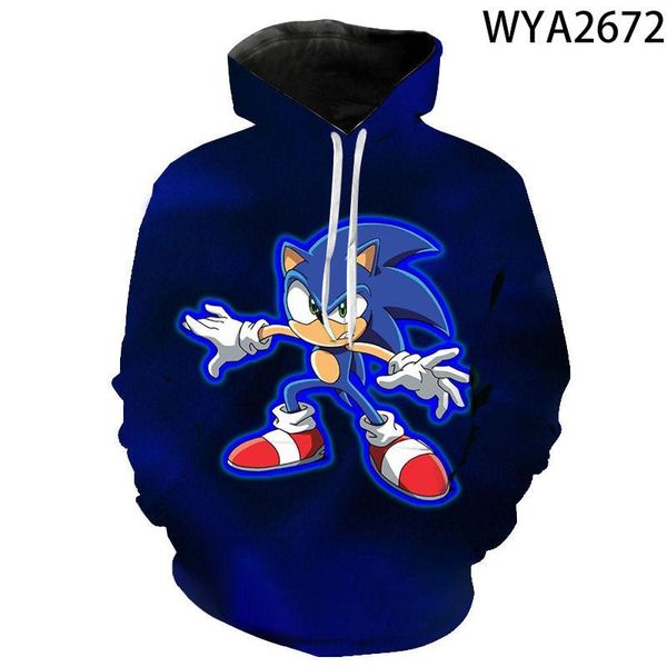 

men's hoodies & sweatshirts cartoon anime casual hedgehog fashion men women children 3d print sweatshirt streetwear boy girl kids cool, Black