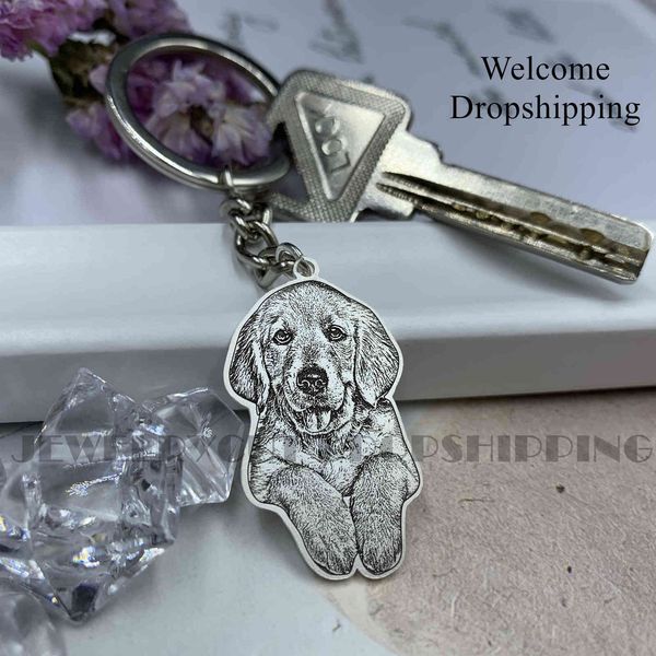 

custom pet keychain p personalized pet keychain p custom keychain pet necklace memory jewelry engrave gift h0915, Silver