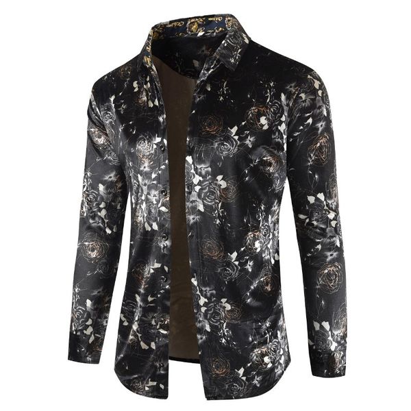 

men's t-shirts spring autumn turndown collar soft comfortable 80s shirts mens china shirt long sleeve fashion pattern male dress shirts, White;black