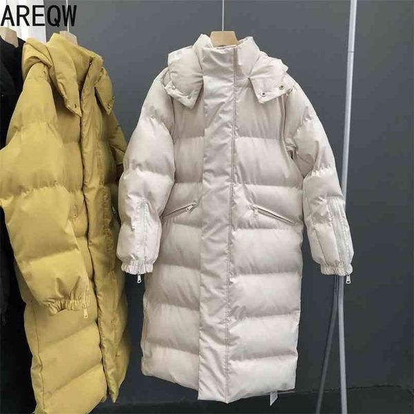

women winter coat parkas korean coats thick long parkas 210819, Black