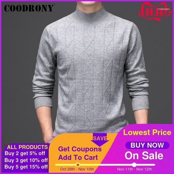 

men's sweaters coodrony winter thick warm turtleneck men soft 100% merino wool sweater pull homme fashion pullover jumpers brand clothi, White;black