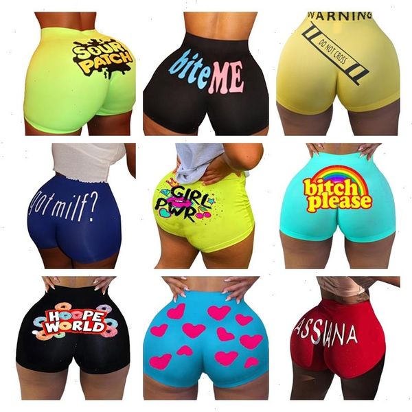 

women letter print shorts sports ladies slim pants high waist summer bottom mini shorts feminino bodycon streetwear new, White;black