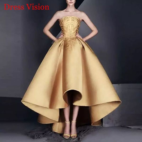 

2021 robe soiree goldstrapless prom evening high low lace up party gowns vestido festa de casamento hfm4, White;pink