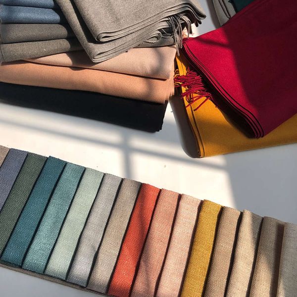 

lange non market pure color versatile men and women's high-end thick shawl winter scarf, Blue;gray