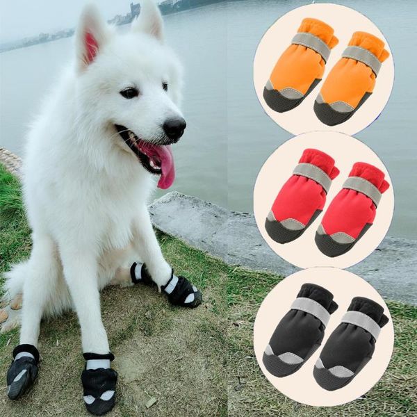 Scarpe da gatto abbigliamento per cani impermeabili stivali da compagnia caldi calzini da cucciolo riflettente neve da pioggia anti-slip per piccoli cani grandi