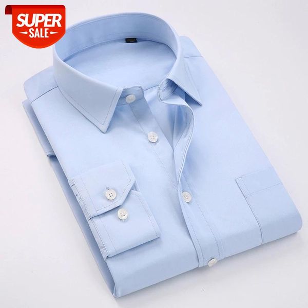 

comfortable business men's solid plain dress shirts long sleeve square collar regular fit male social shirt #er01, White;black