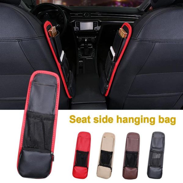 

car organizer phone holder bag storage seat side hanging leather sundries universal