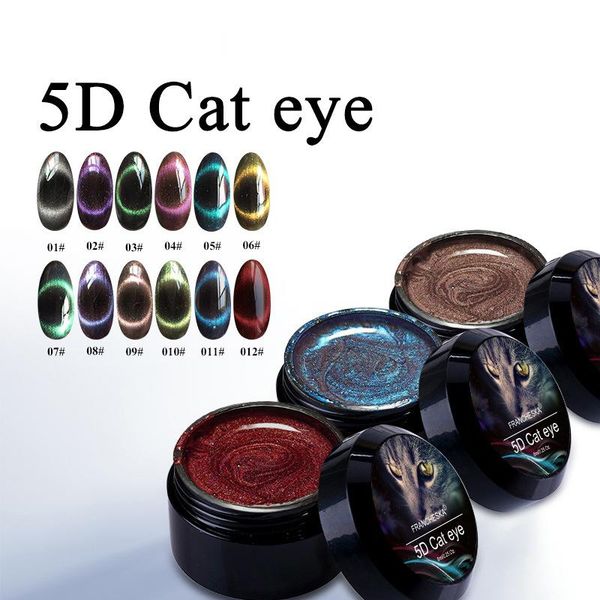 

nail gel 13 colors 5d magnet cat eye polish uv galaxy shining effect fast drying magnetic long-lasting shiny art 8ml, Red;pink
