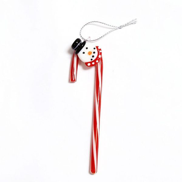 

decorative objects & figurines handmade miniature glass snowman with christmas crutch lovely tree decoration pendant charm art cane accessor