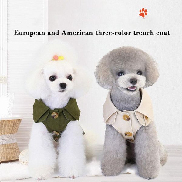 

puppy autumn and winter clothes new pet clothes european and american three-color windbreaker dog cat pet