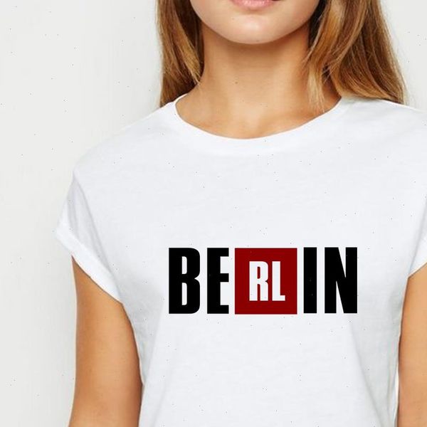 

young women la casa de papel be rl in tshirt show thin comfortable spring summer t shirt harajuku plus size o neck, White